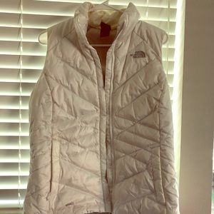 White north face down vest
